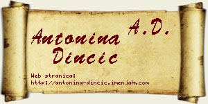 Antonina Dinčić vizit kartica